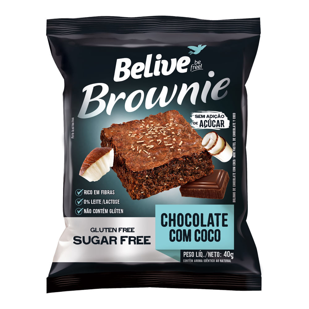 Brownie Belive Chocolate Com Coco 40G Belive