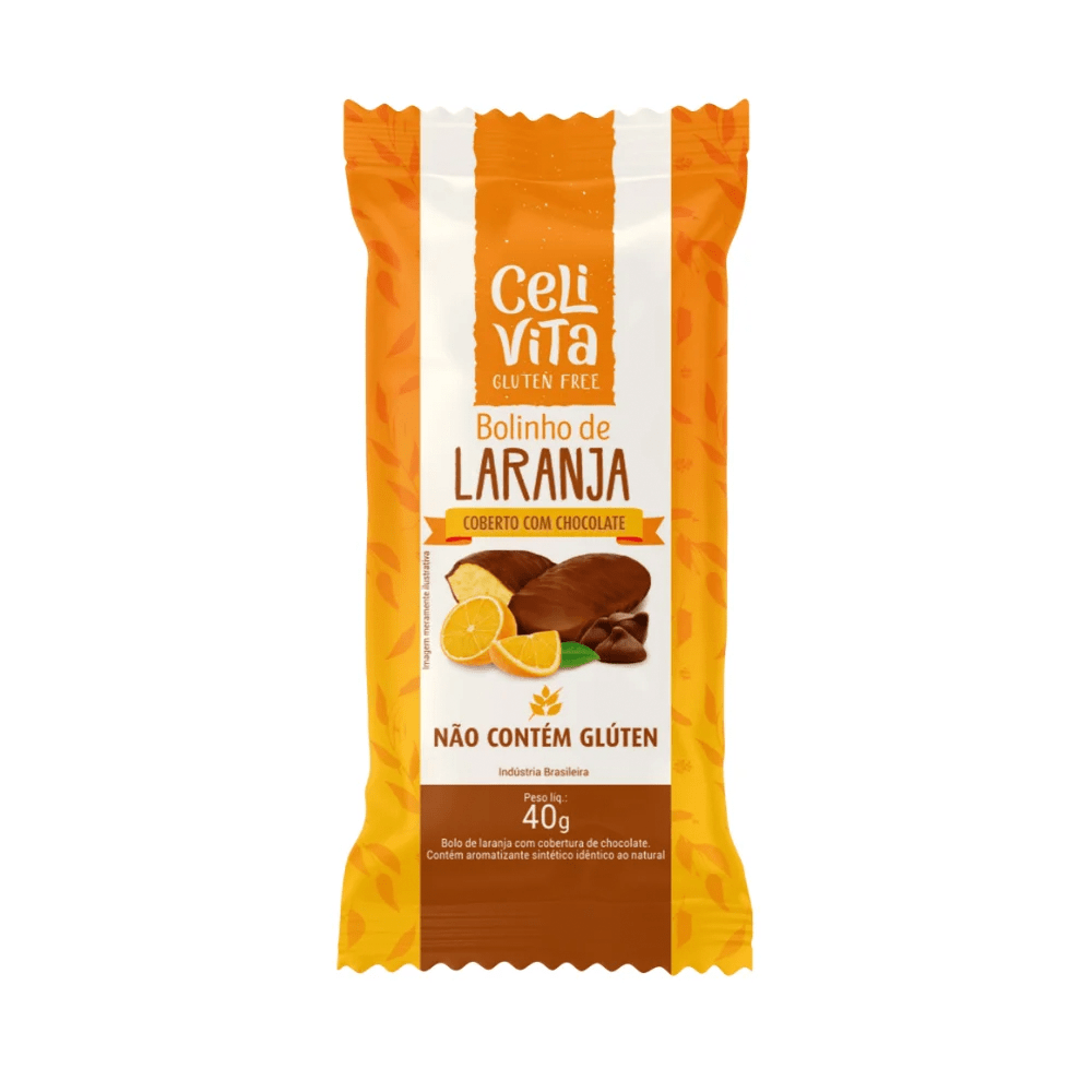 Bolinho De Laranja Coberto Com Chocolate Celi Vita 40G