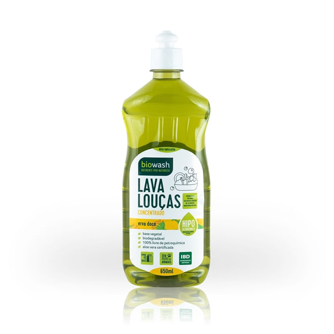 Lava Louças Fragância Erva Doce Bio Wash 650ml Biowash