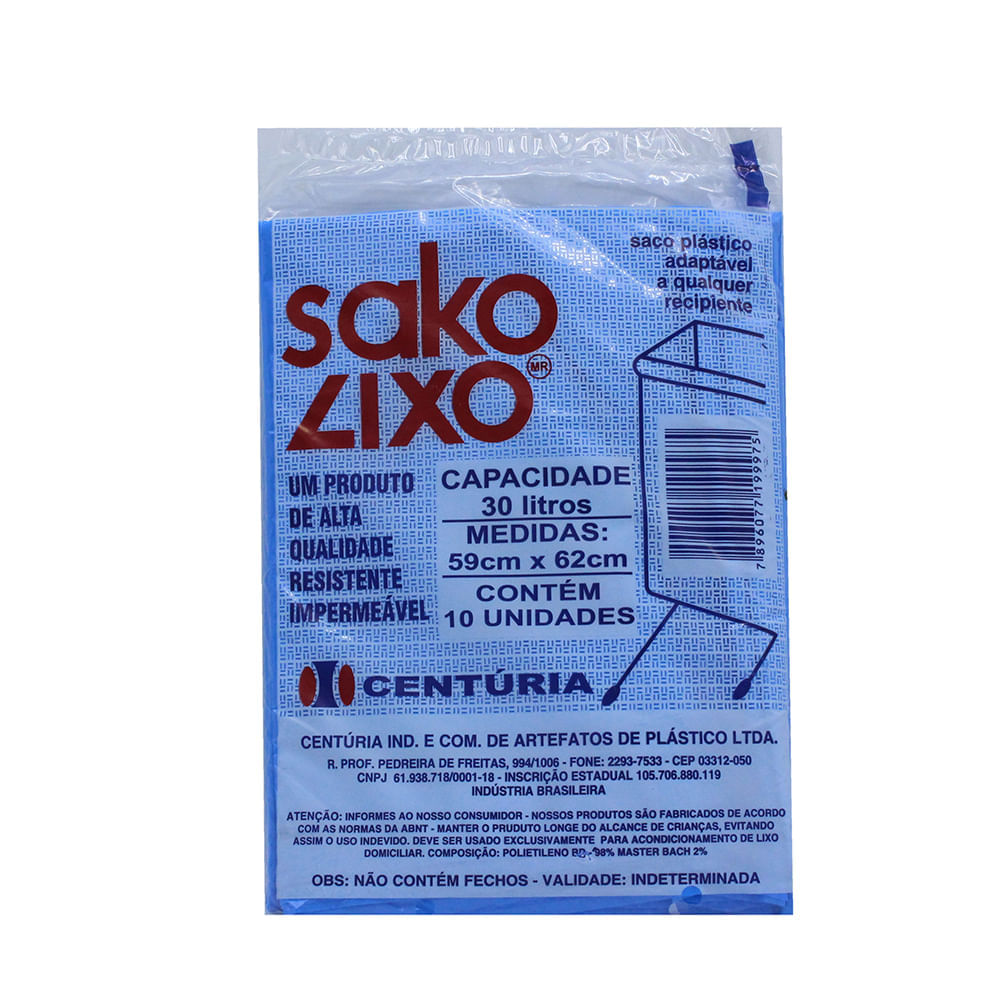 Saco De Lixo 30L 10 Unidades Centúria Centuria