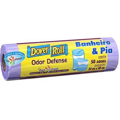 Saco De Lixo Para Banheiro E Pia Dover Roll 50 Unidades Dover Roll