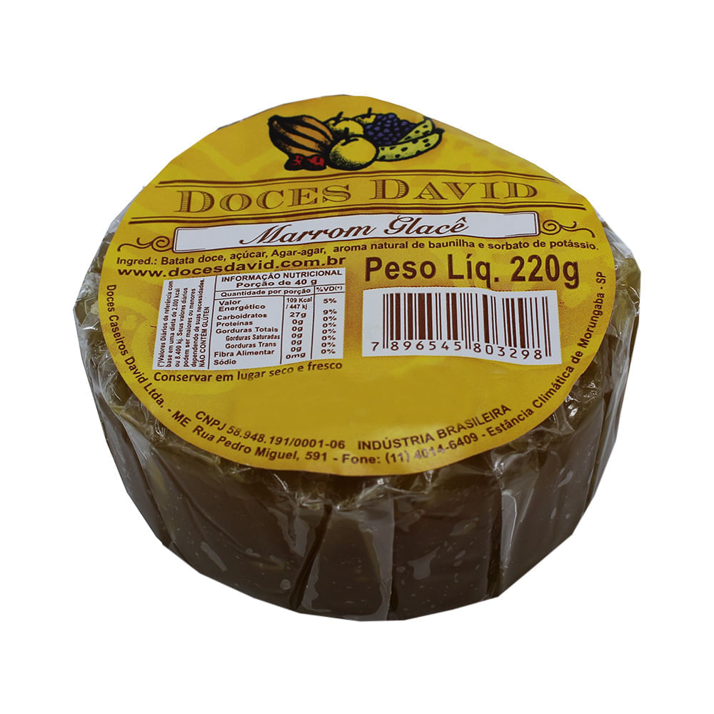 Doce Marrom Glace Doces David 220G Doces David