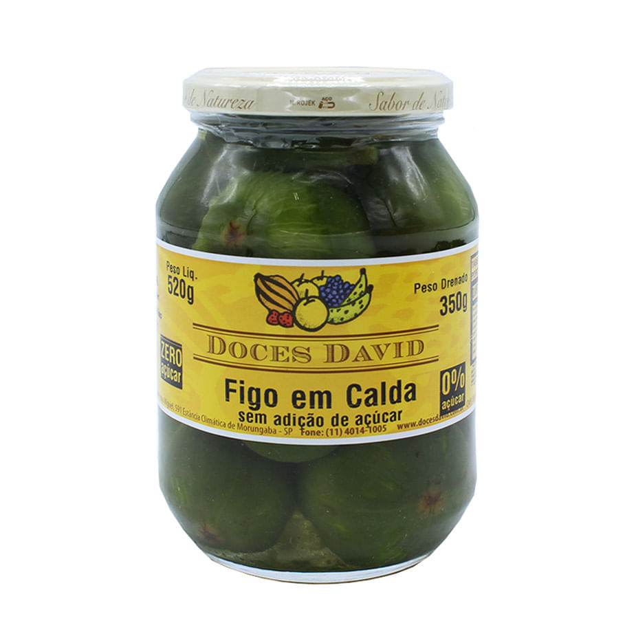 Figo Em Calda Sem Açúcar Doces David 350G Doces David