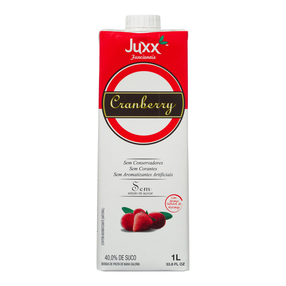 Suco De Cranberry Com Morango Zero Açúcar Juxx 1L Juxx