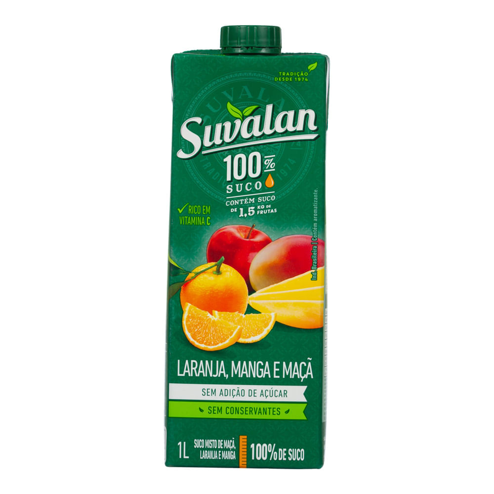 Suco De Laranja Manga E Maçã Suvalan 1L Sulavan