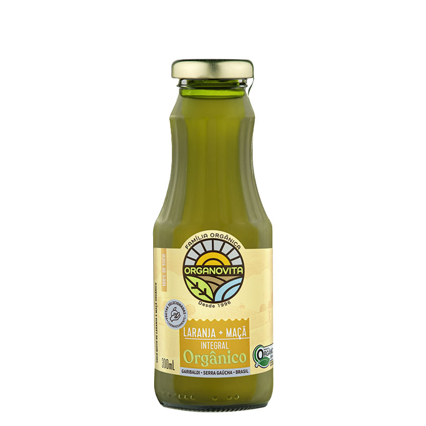 Suco Orgânico De Laranja E Maçã Organovita 300ml Organovita