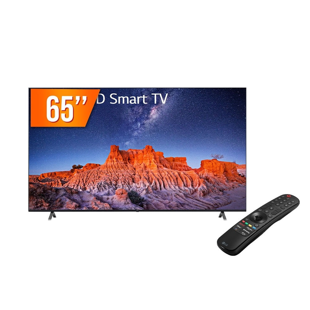 Smart Tv 65" 4K Lg 65Uq801c Thinq Ai Wi-Fi Hdr Bluetooth Design Ultrafino - Preta