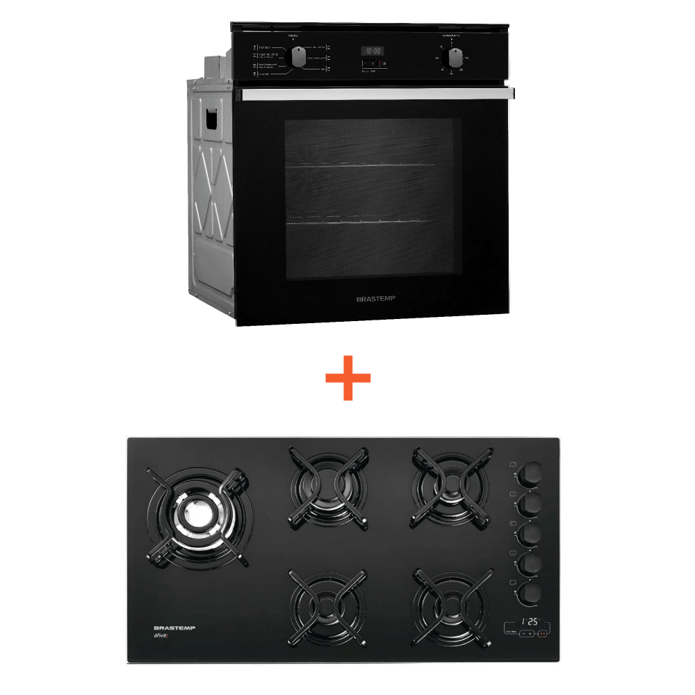 Combo Cooktop 5 Bocas Brastemp + Forno De Embutir Elétrico Brastemp (Bdt85ae + Boc84ae) Bdt8_Boc8_Cj 220V