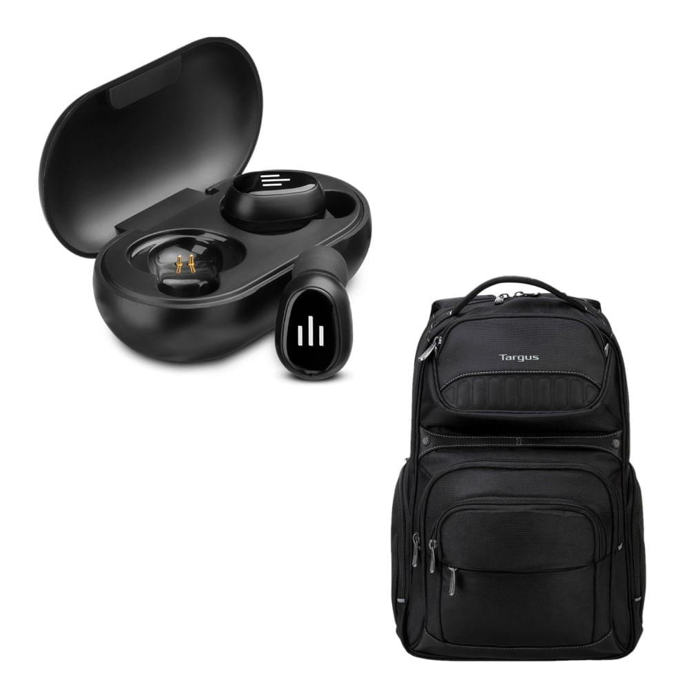 Combo Office - Mochila Targus Legend Iq 16 E Earphone Tws Pulse Drop Preto - Tsb705k