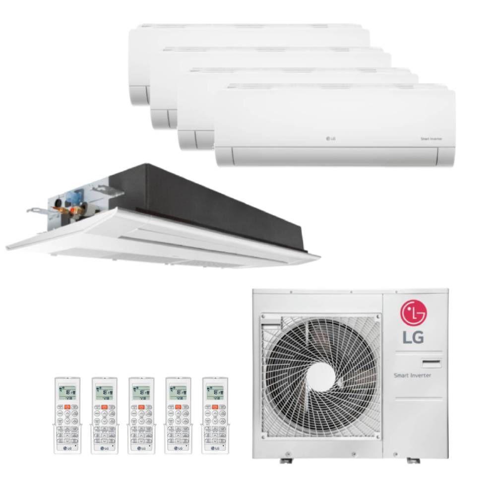 Ar Condicionado Multi Split Penta Split Inverter Lg 48000 Btus (1X18000 Cassete 1 Via + 1X18000 + 1X12000 + 2X9000) Quente/Frio 220V 220V