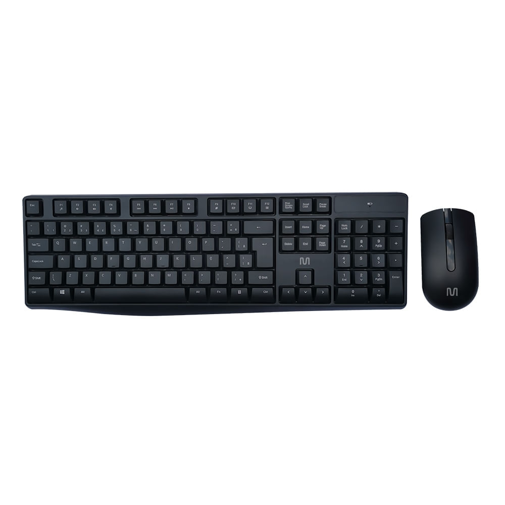 Kit Combo Teclado E Mouse Sem Fio Slim MultimÃdia Conexão Usb 1600Dpi C/ Pilha Inclusa Preto - Tc270 Multilaser