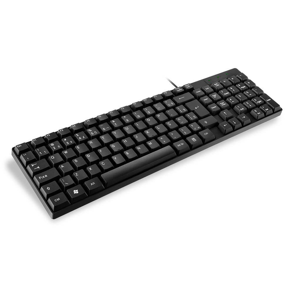 Teclado Com Fio Compacto Sem Marca Conexão Usb Cabo De 120cm Resistente Água Preto - Tc193bu Multilaser