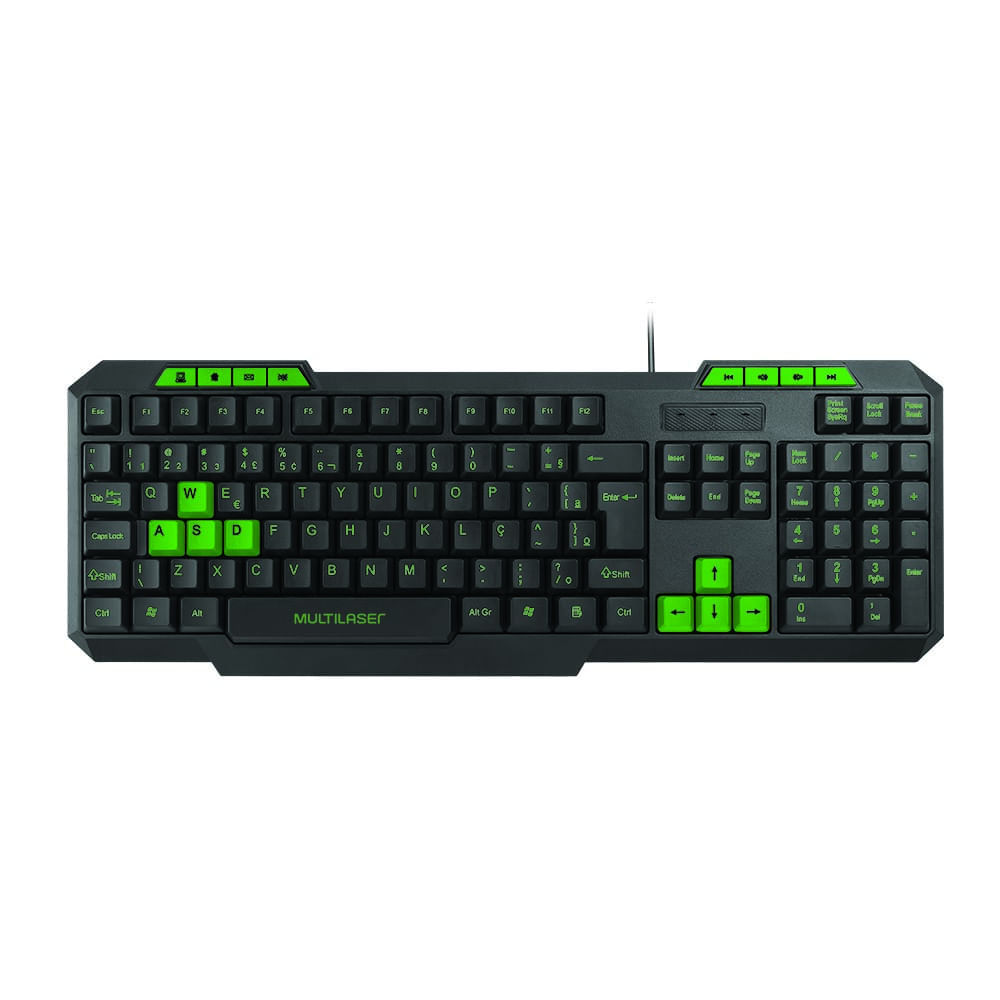 Teclado Gamer Multimídia Slim Verde Multilaser - Tc243out - [Reembalado]