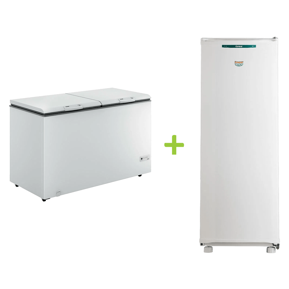 Combo Freezer Horizontal Consul 2 Portas E Freezer Vertical Consul 121 Litros (Chb53eb + Cvu18gb) Chb5_Cvu1_Cj 110V