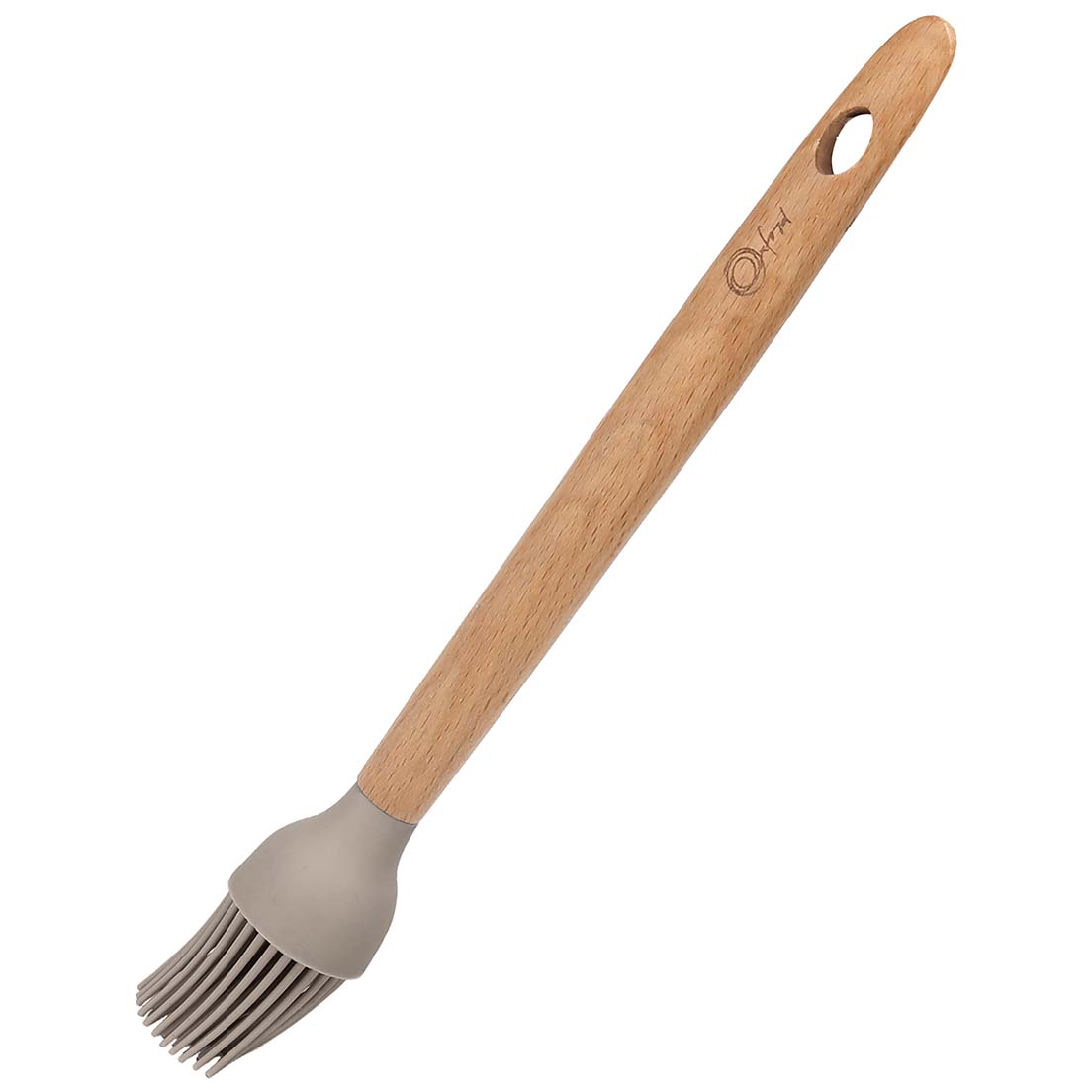 Pincel Culinário De Silicone Redondo Com Cabo De Madeira Warm Grey Oxford