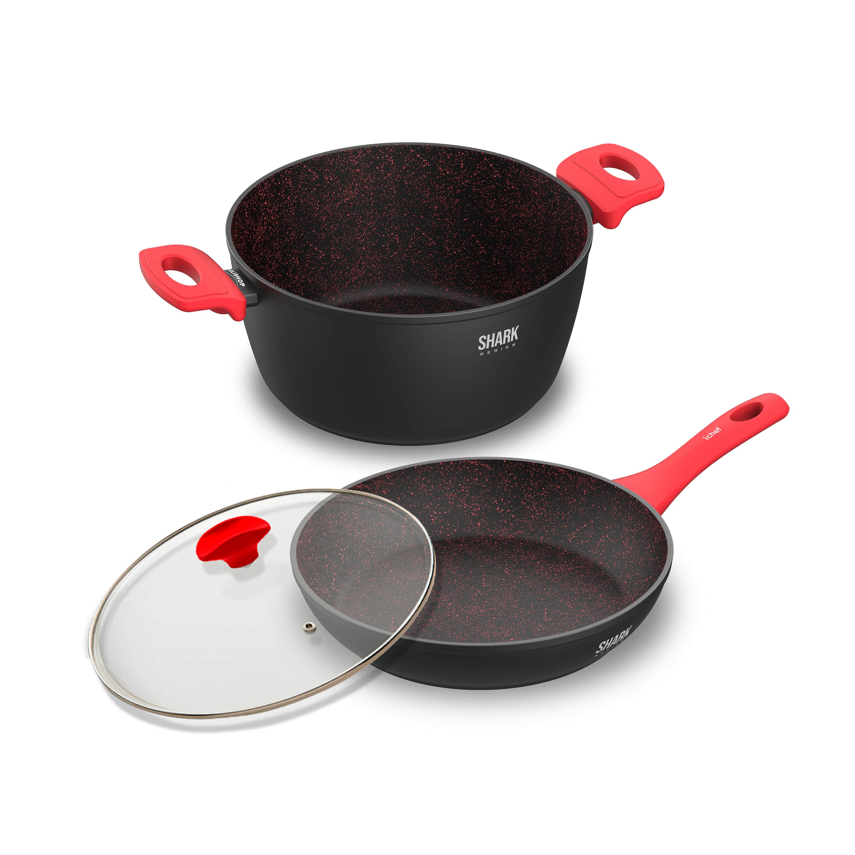 Panelas Polishop Ichef Home Com Tampa - Family E Sauté 24cm - Vermelha