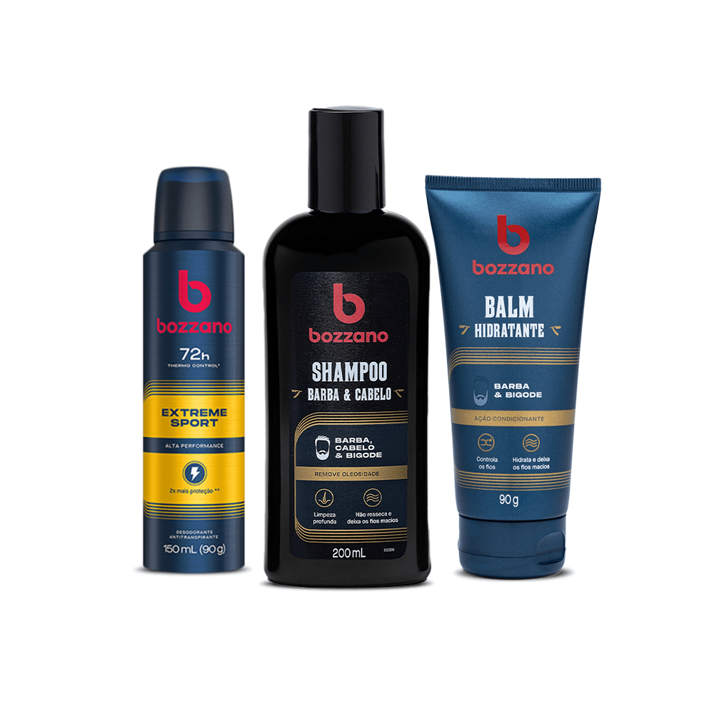 Kit Rotina De Cuidados Masculinos Bozzano - 3 Produtos