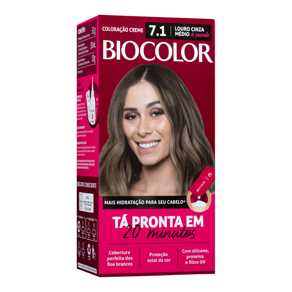 Tintura De Cabelo Biocolor Louro Cinza Médio De Passarela 7.1