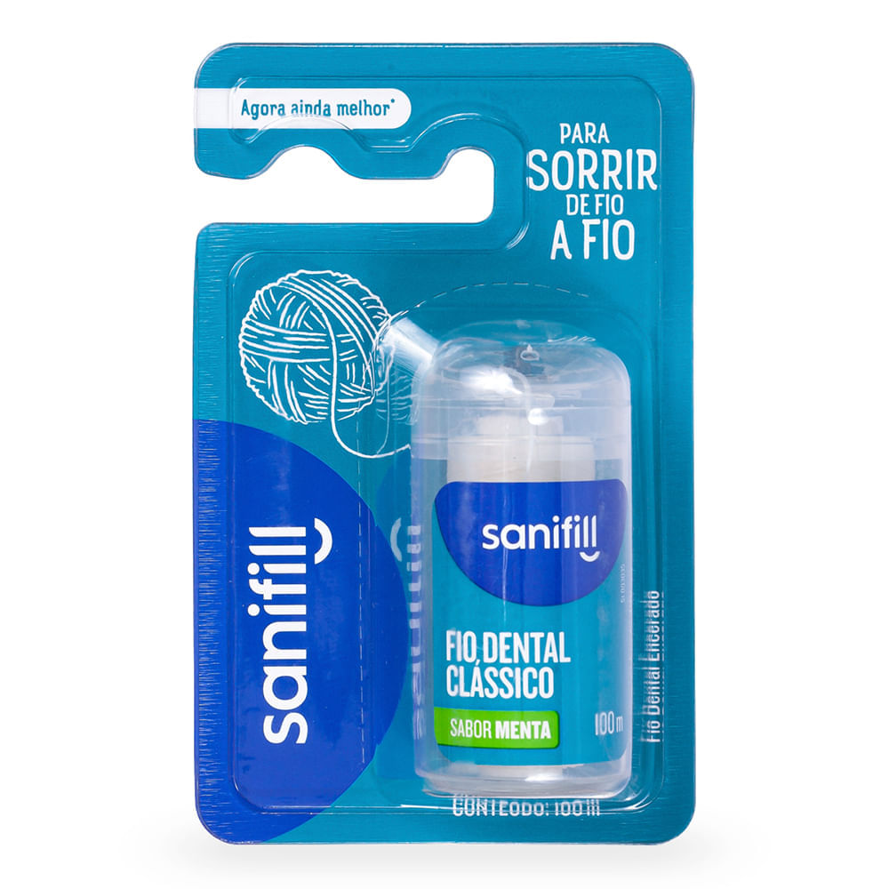 Fio Dental Sanifill Clássico Sabor Menta 100 Metros