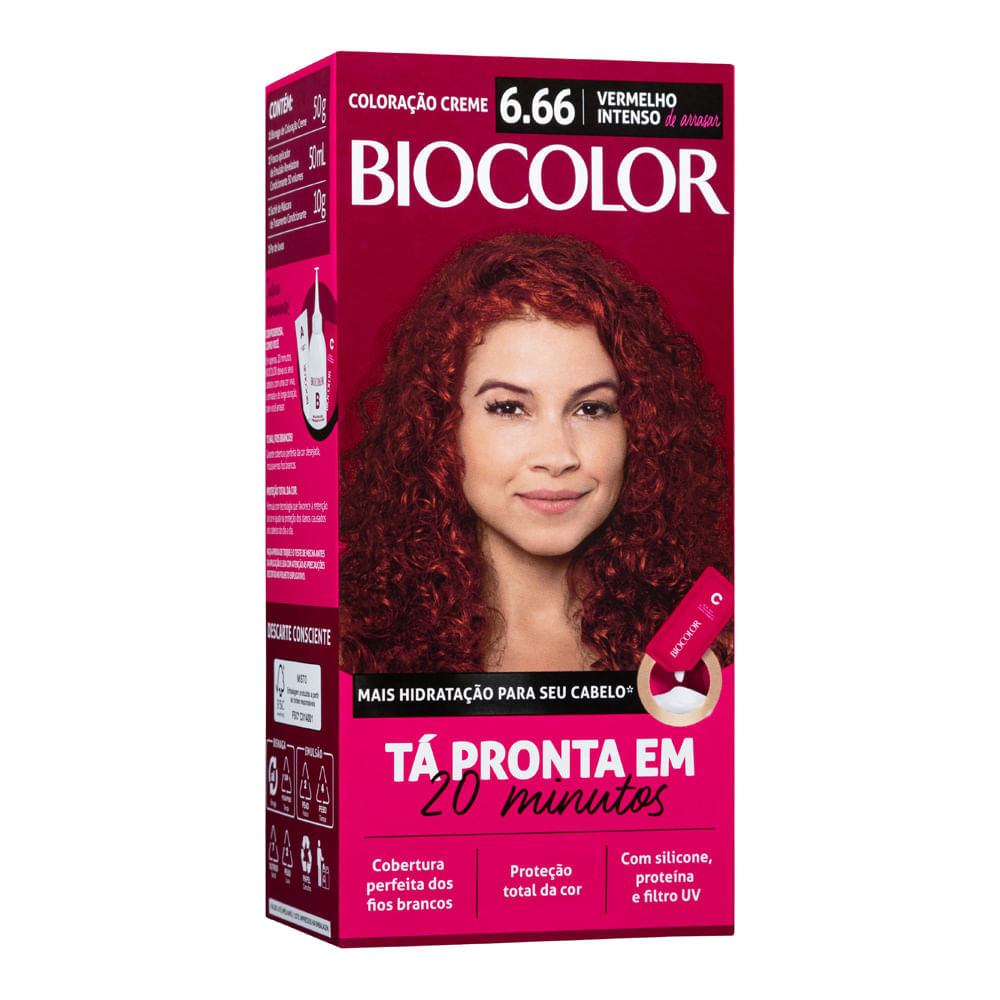 Tintura De Cabelo Biocolor Vermelho Intenso De Arrasar 6.66