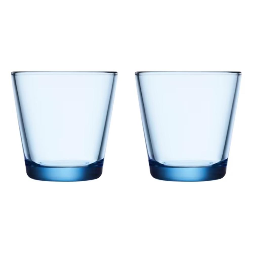 Kit 2 Copos 100ml Suco Bebida Vidro Azul Kartio Iittala