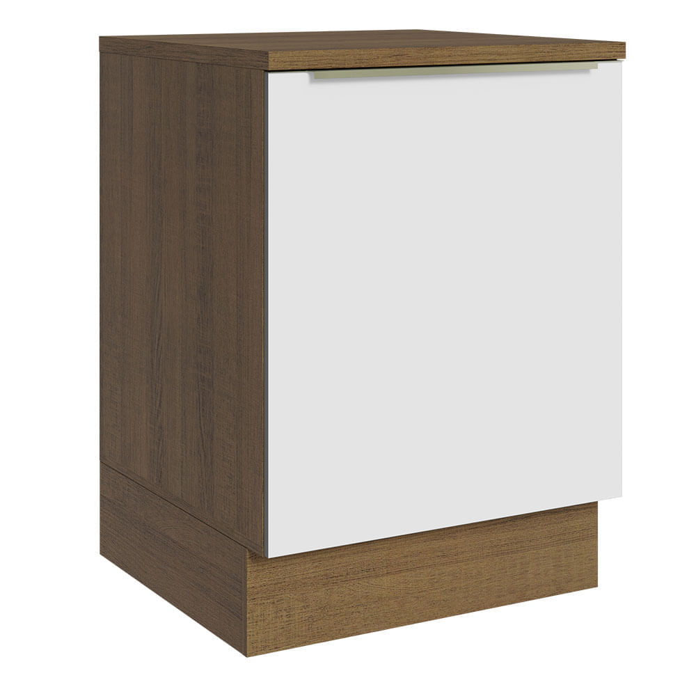 Balcão 60 Cm 1 Porta Rustic/Branco Veludo Lux Madesa