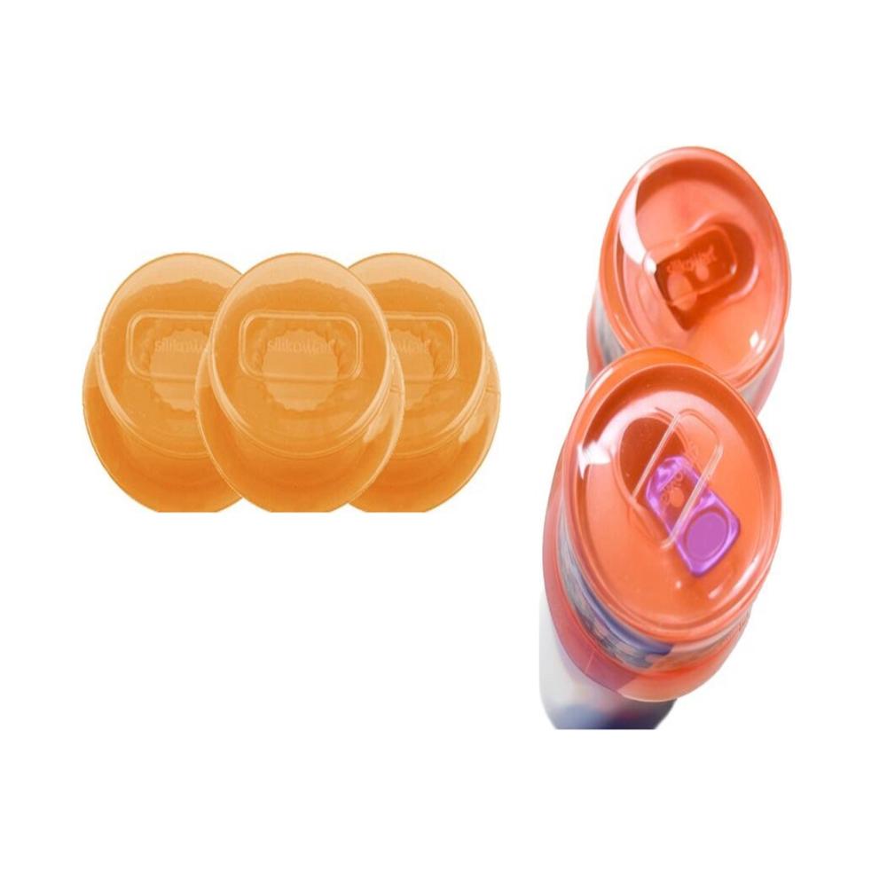 Jogo De Tampas Multiuso De Silicone Laranja Capflex 3 Peças