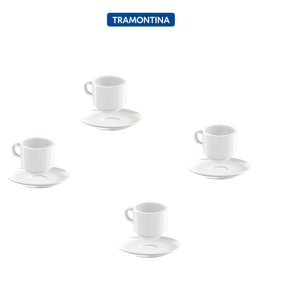 Conjunto De Xícaras Café Paola 8 Peças Em Porcelana Tramontina