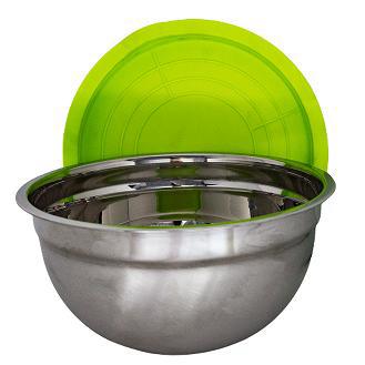 Tigela Bowl Saladeira Inox 20cm Com Tampa Verde - Yins Home