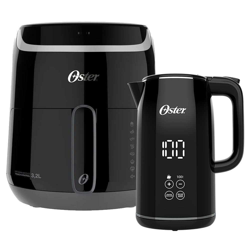 Kit Fritadeira Digital Fryer E Chaleira Black Oster Oster