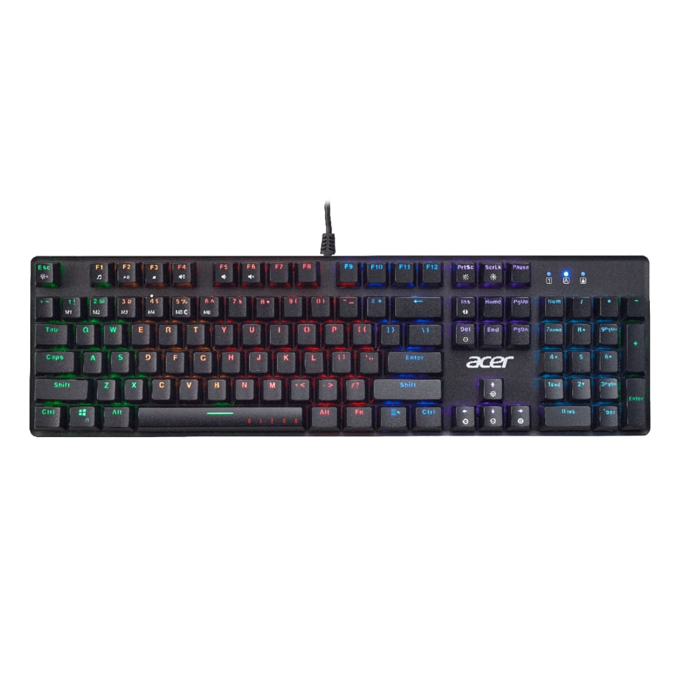 Teclado Gamer Acer Nitro Tkl Nkw202 Led Retroiluminado Rgb Customizável Usb Abnt 2