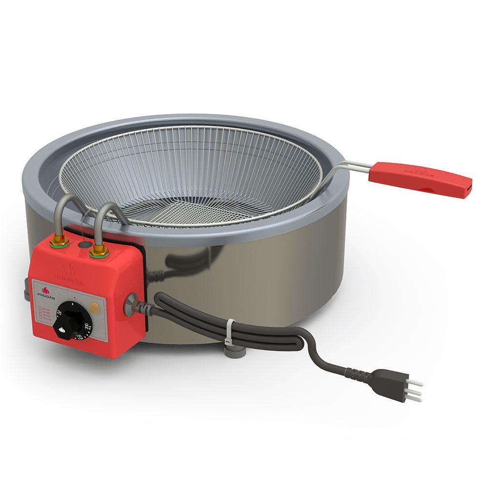 Tacho Fritador Elétrico Progás Aço Inox Escovado Com Cesto 7 Litros 127V Pr-70E