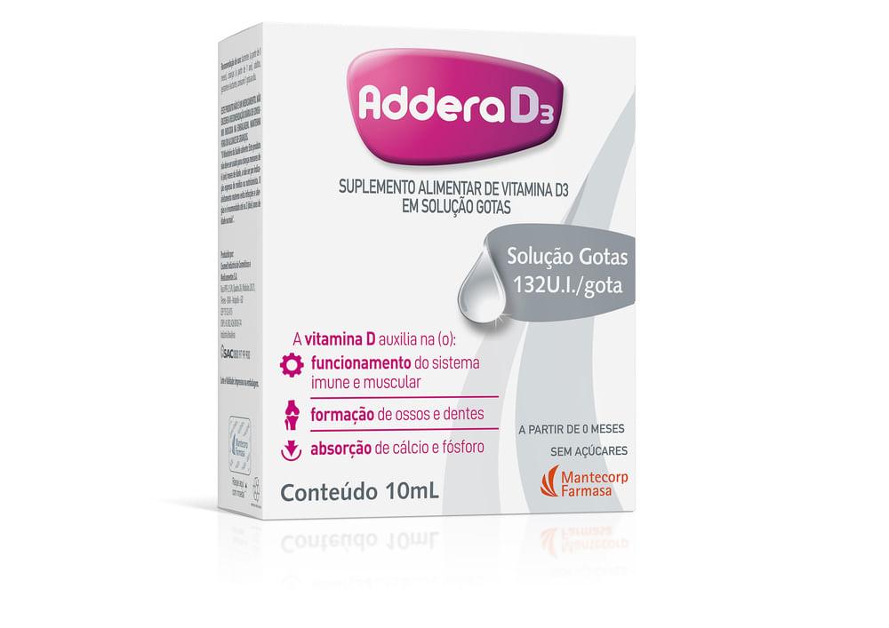 Suplemento Alimentar Addera D3 132Ui Gotas Com 10ml