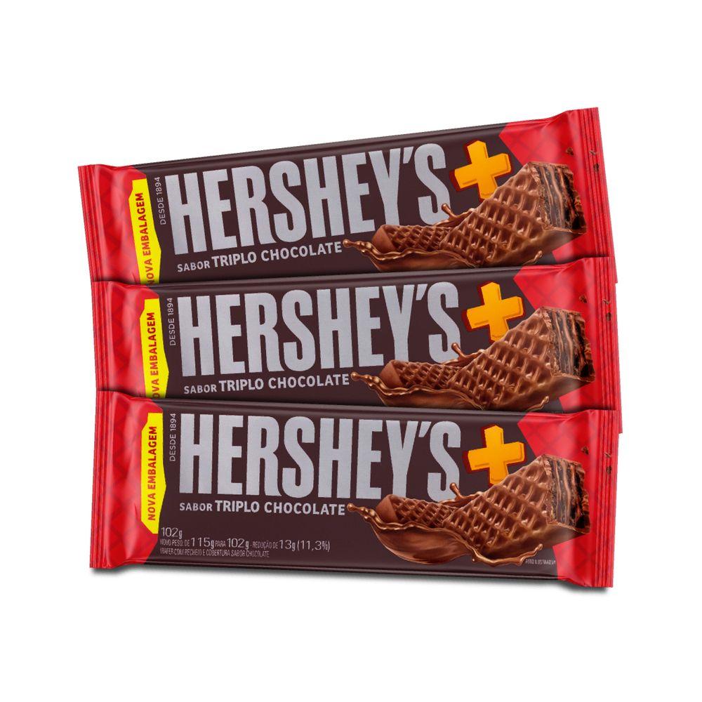 Kit 3 Un. Hershey's Mais Triplo Chocolate 102G