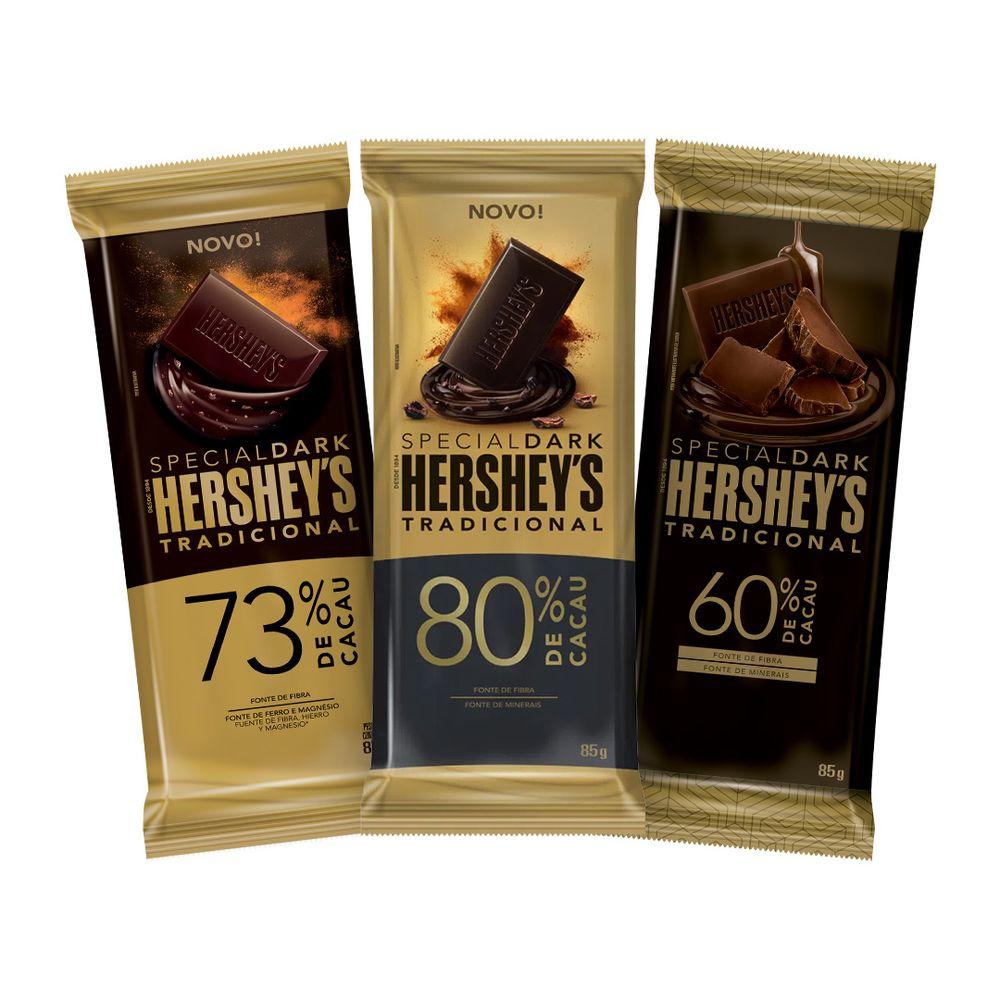 Kit 3 Un. Barras Hershey's Special Dark Tradicional 85G