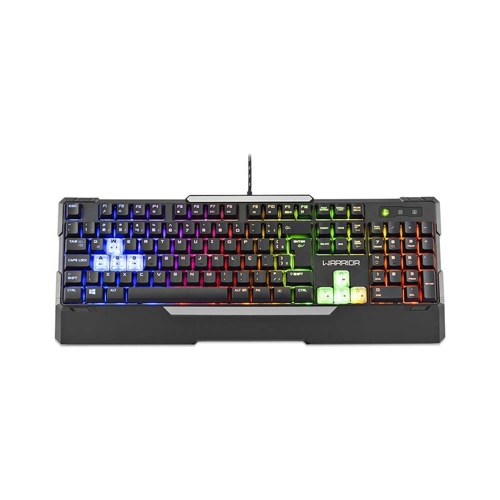 Teclado Gamer Semi Mecânico Warrior Wakiza Led Rainbow - Tc208x [Reembalado]