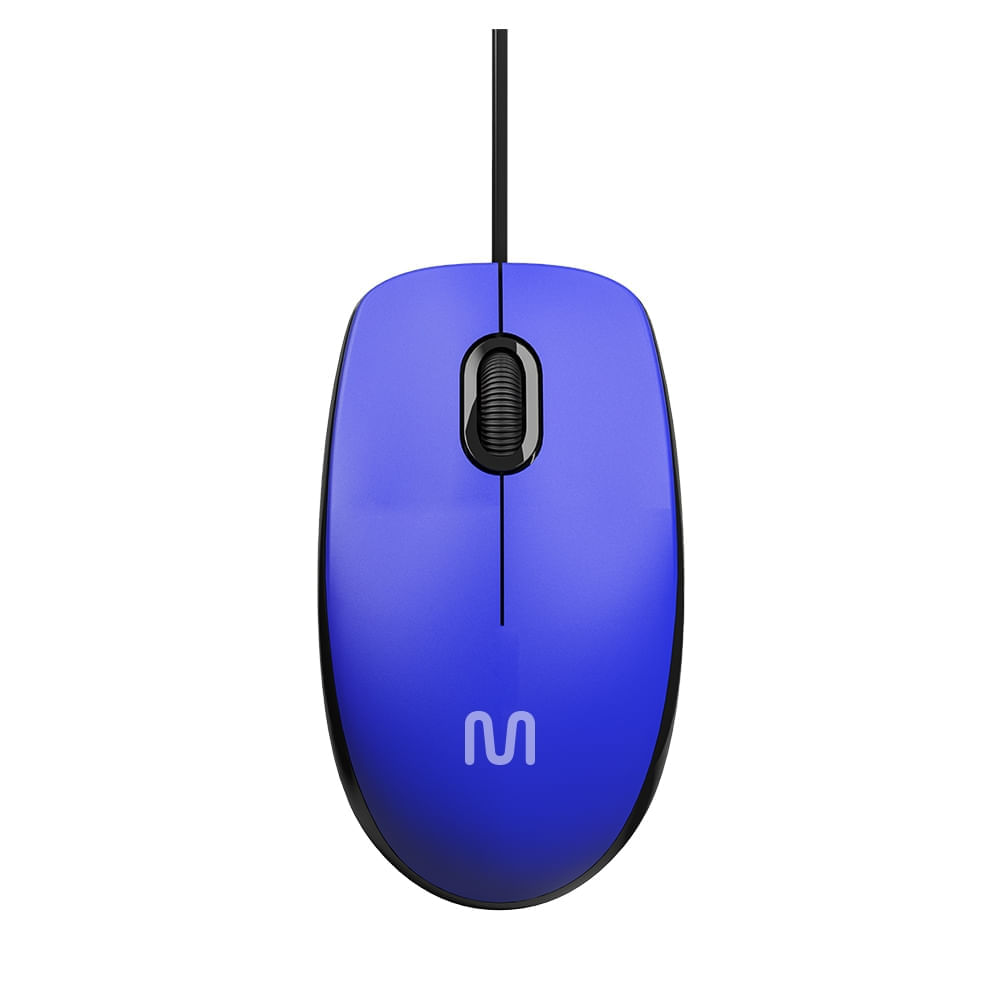 Mouse Com Fio Mf400 Clique Silencioso Conexão Usb 1200Dpi Cabo De 180cm 3 Botões Azul Multilaser- Mo388