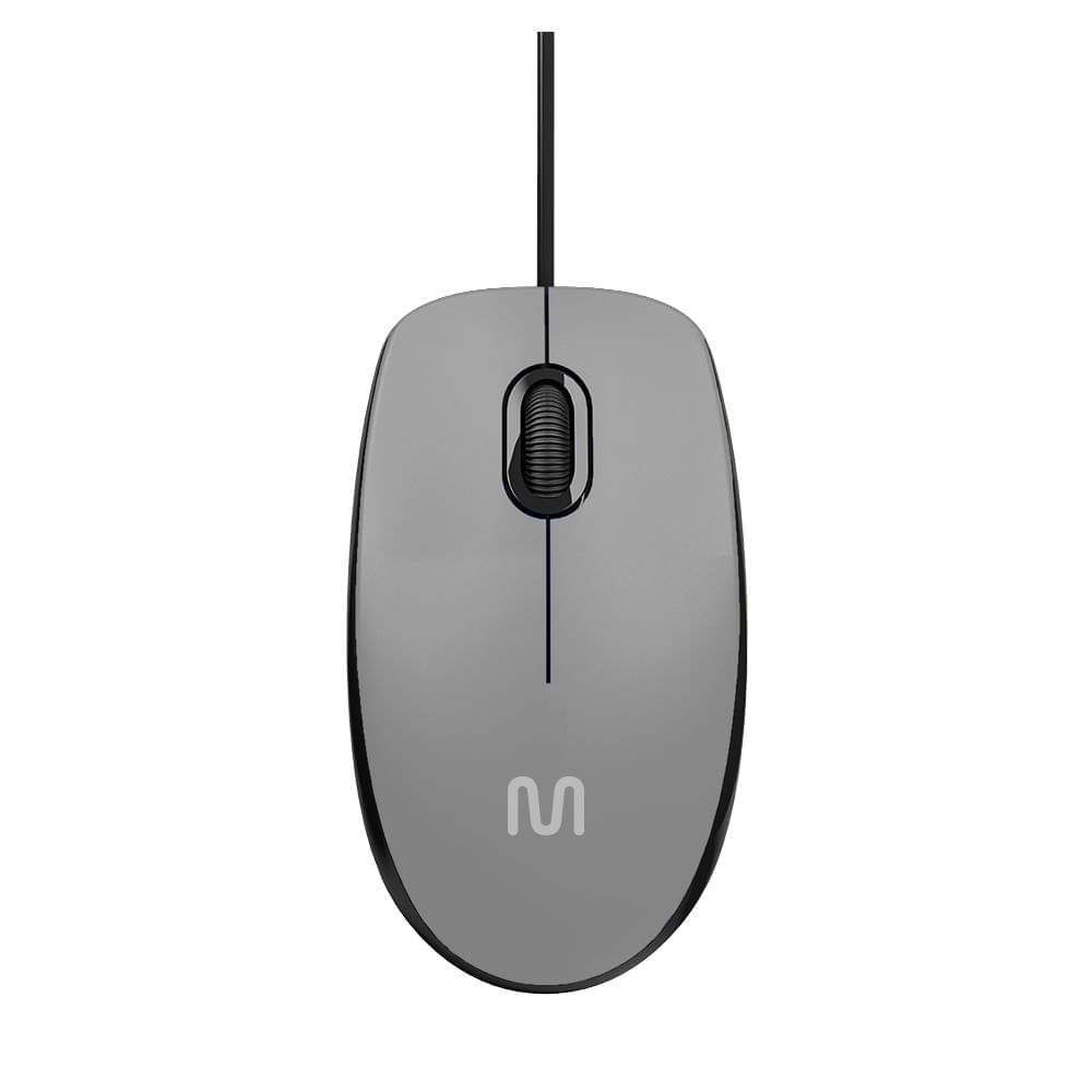 Mouse Com Fio Mf400 Clique Silencioso Conexão Usb 1200Dpi Cabo De 180cm 3 Botões Cinza Multilaser - Mo387 Mo387