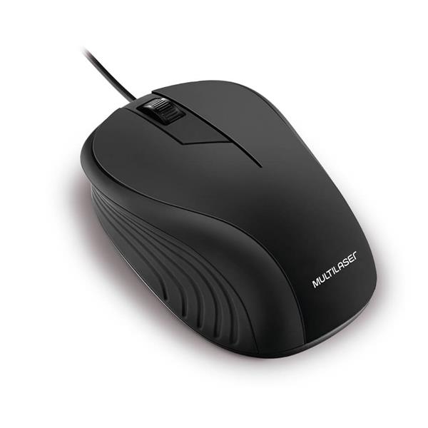 Mouse Emborrachado Preto Com Fio Usb Multilaser - Mo222out [Reembalado]