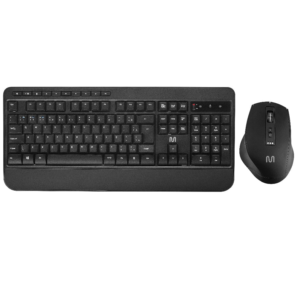 Kit Teclado E Mouse Sem Fio Cs1200 Multimídia Conexão Bt+Usb 3200Dpi Ajustável Com Cliques Multi - Tc301