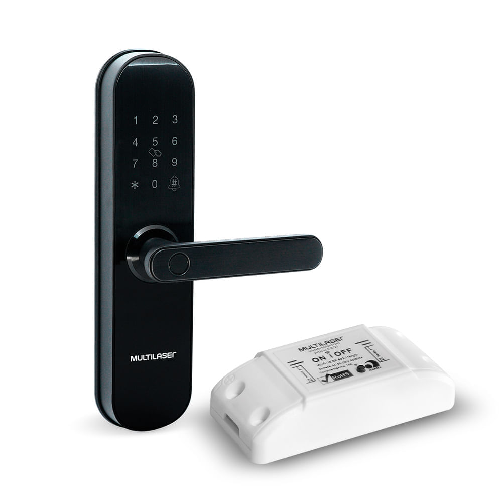 Compre Fechadura Biométrica E Senha Inteligente E Ganhe Acionador Inteligente Para Portão Multilaser Liv - Se233k Se233k