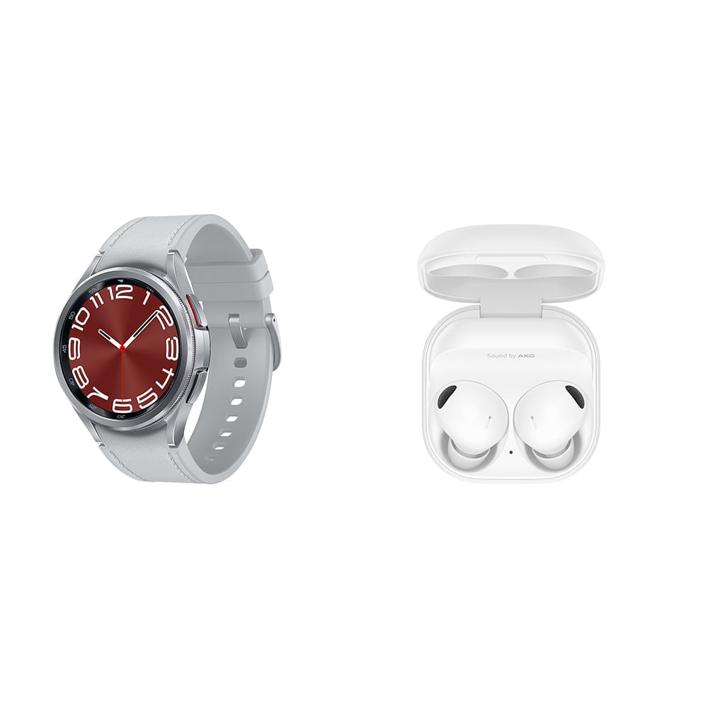 Galaxy Watch6 Classic Lte 43mm Prata + Galaxy Buds2 Pro Branco Kit Kit