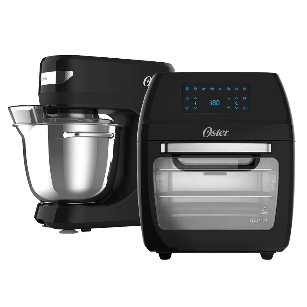 Kit Batedeira Planetária Bowl Inox Iii E Fritadeira 12L Oster 110V