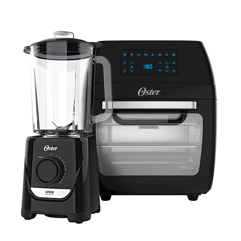 Kit Fritadeira Oven Fryer 12L E Liquidificador Power Oster 2,2L 110V