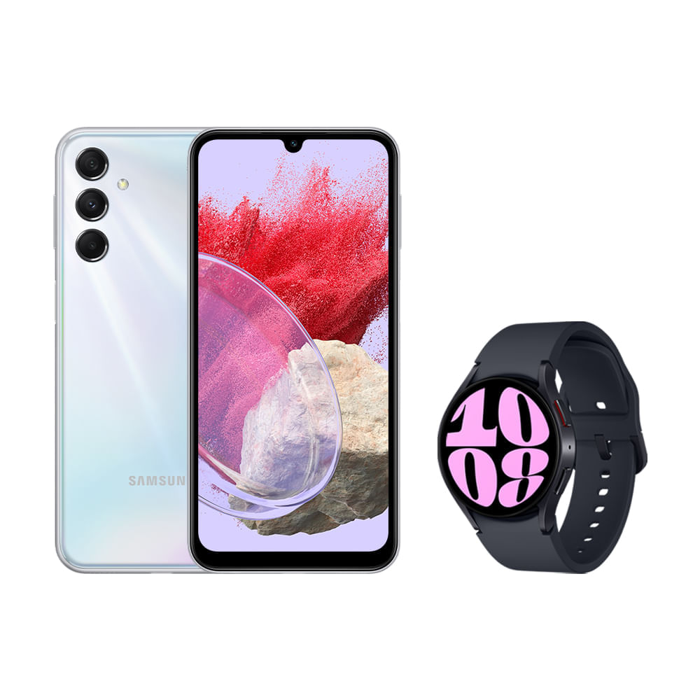 Smartphone Galaxy M34 5G (128Gb) - Prata + Galaxy Watch6 Bt 40mm - Grafite Samsung