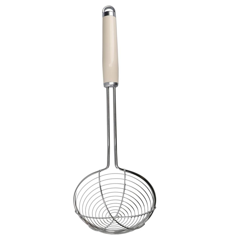 Escumadeira Aço Inox Com Alça Cozinha Luxo Creme Kitchenaid