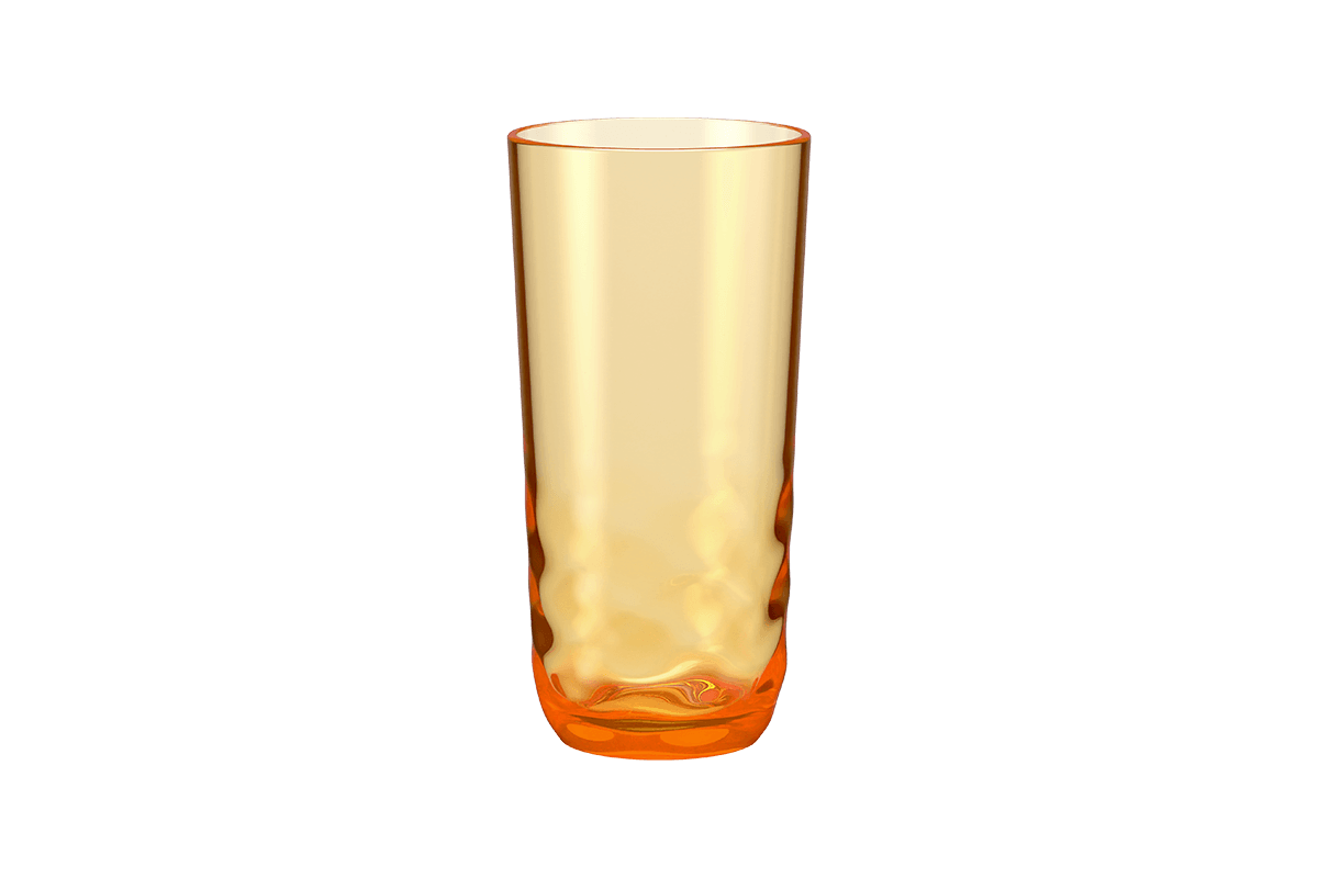 Copo 400 Ml Plástico Cor Laranja Flame Linha Wave Coza