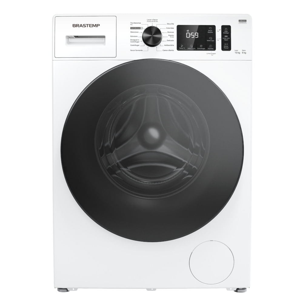 Lava e Seca Brastemp 10Kg/6Kg Branca com Smart Sensor, Lavar com Vapor e Função Secagem - BNO10AB