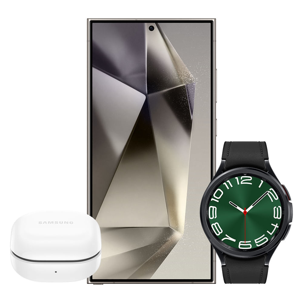 Galaxy S24 Ultra 512Gb - Cinza + Galaxy Watch6 Classic Lte 47mm - Preto + Galaxy Buds Fe - Grafite