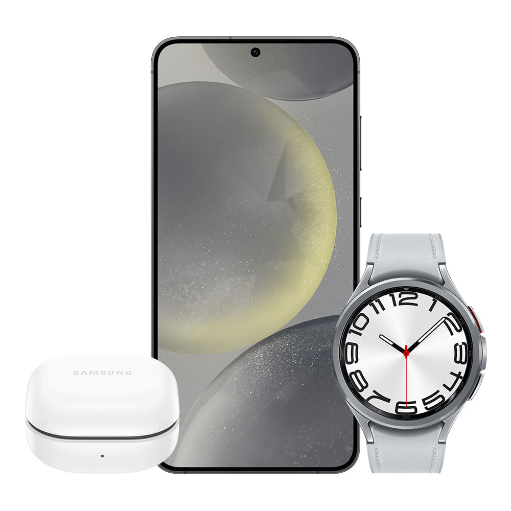 Galaxy S24+ 512Gb - Preto + Galaxy Watch6 Classic Lte 47mm - Prata + Galaxy Buds Fe - Grafite